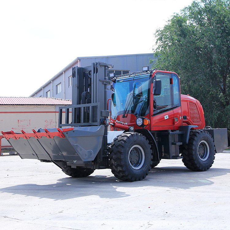 越野叉车多功能越野叉车内燃式柴油四驱叉车设备四吨越野叉车批发