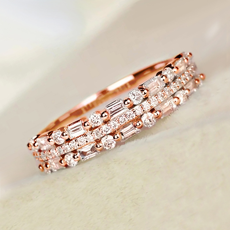 Wholesale Simple Style Classic Style Solid Color Copper Inlay Zircon Rings display picture 12