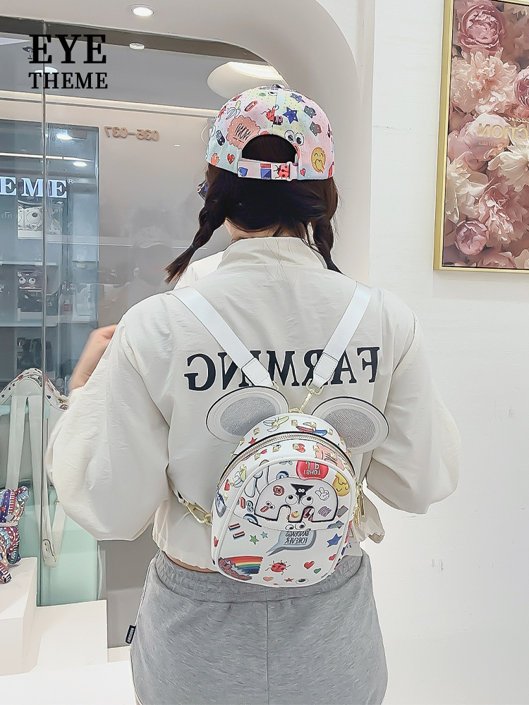 Hermosas chicas empujadas con cremallera doble sección mochila para mujeres bolsas de diamante de diseño de sensación de bolsas de estudiantes 2641 #