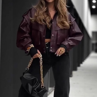 �羳�¿�R�d���QJacket Jacket Stand Collar Ƥ�������m��Ƥ