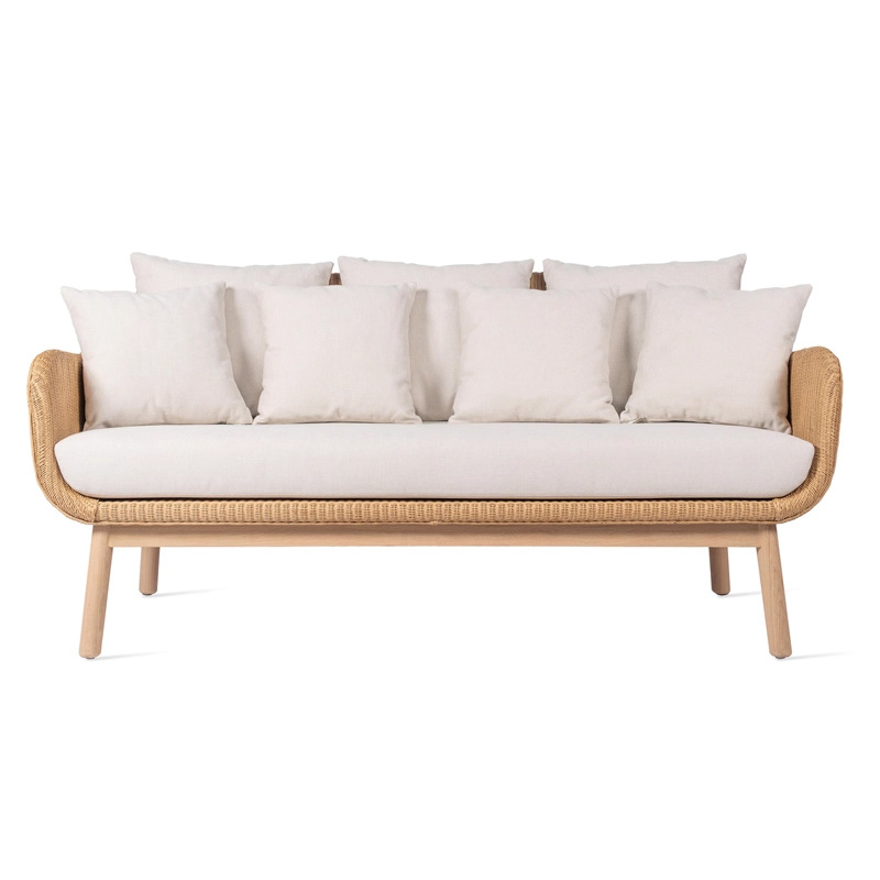 Sofá de madera maciza al aire libre patio ocio simple terraza villa balcón jardín silla de caña muebles mesa de té combinación