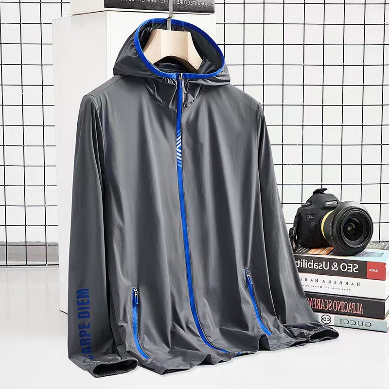 Sun Protection Clothing Men's Summer Elastic Ultra-thin Waterproof Breathable Ice Silk Skin Jacket Quick-drying Anti-ultraviolet Fishing Clothing