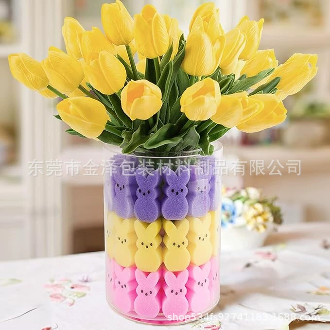 Самый продаваемый на Amazon вишневый пасхальный декор, искусственный тюльпан, губка, цветочная композиция, кролик, губка из искусственной кожи