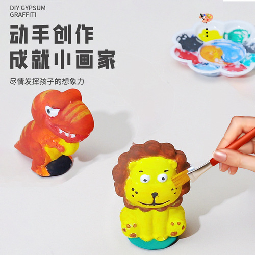 Children's handmade diy plaster doll set painted and painted homemade 3D three-dimensional plaster white embryo graffiti toy