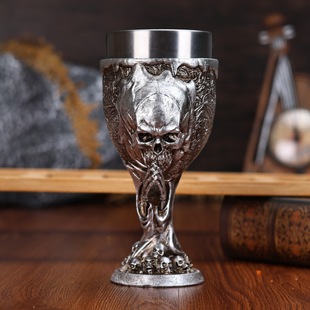 New style personalized fun retro skull goblet 3D solid stainless steel goblet