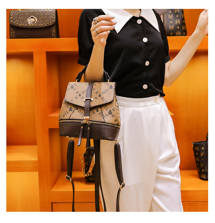 Yeni Omuz Çantası Kadın Moda Baskı Desenli Çok Yönlü Kız Öğrenci Japon Kore Okul Çantası Büyük Kapasiteli Küçük Sırt Çantası_voghion.com