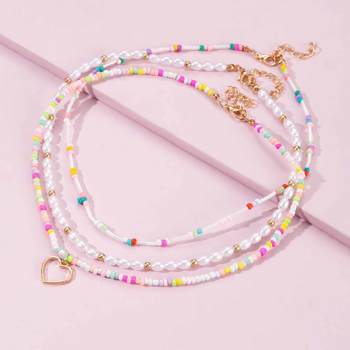 Fashion Simple Style Geometric Alloy Resin Beads Necklace