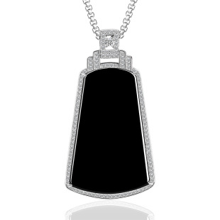S925 Silver Inlaid Natural Ink A Goods Jade Ink Jade No matter Brand Green Jade Pendant Men's and Women's Fashion