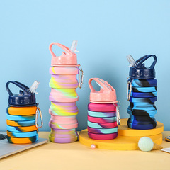 新品シリコン折りたたみ伸縮スポーツ水筒water bottleクロスボーダーアウトドア旅行折りたたみ迷彩コップ