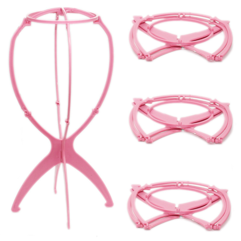 Foldable wig stand plastic factory direct supply plastic portable foldable wig stand wig stand