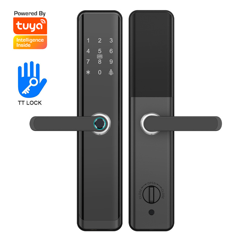 Home Smart TUYAWIFIPassword Engineering ICCard Russian One-grip Fingerprint Anti-theft Doorbell4585 Lock