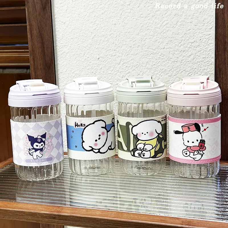 可愛玻璃咖啡杯便攜隨行外帶高顏值帶吸管歡飲口水杯學生杯子