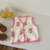 Vest, fuchsia rabbit