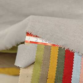 纯亚麻面料 梭织平纹竹节棉麻布 衬衣连衣裙亚麻棉素色服装箱包料