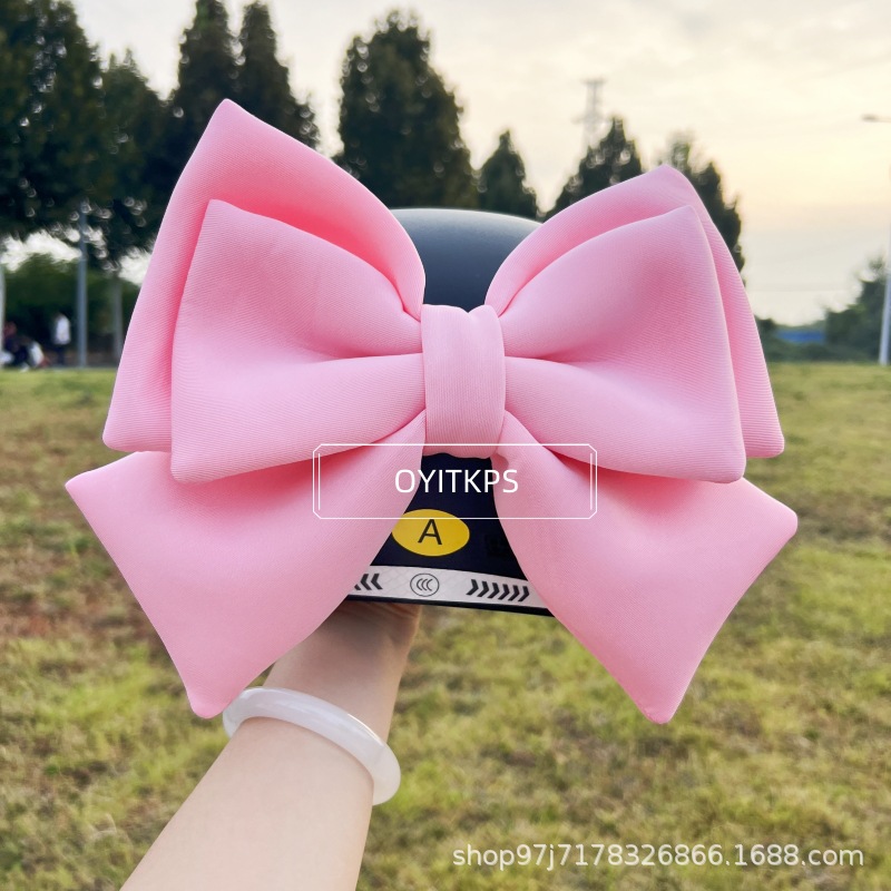 Electric Vehicle Decorative Bow, Cute Velcro Helmet, Motorcycle, Multi-Color Purple Series, Cross-Border Cute and Fun