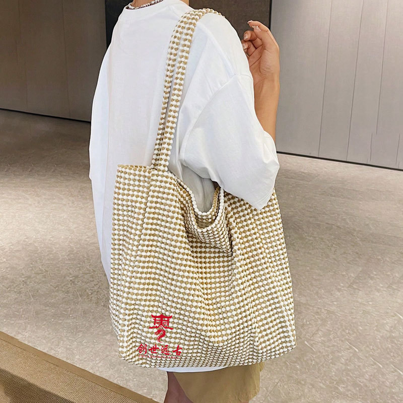 原创小众设计文艺日系ins大容量慵懒风帆布包托特单肩女学生书袋