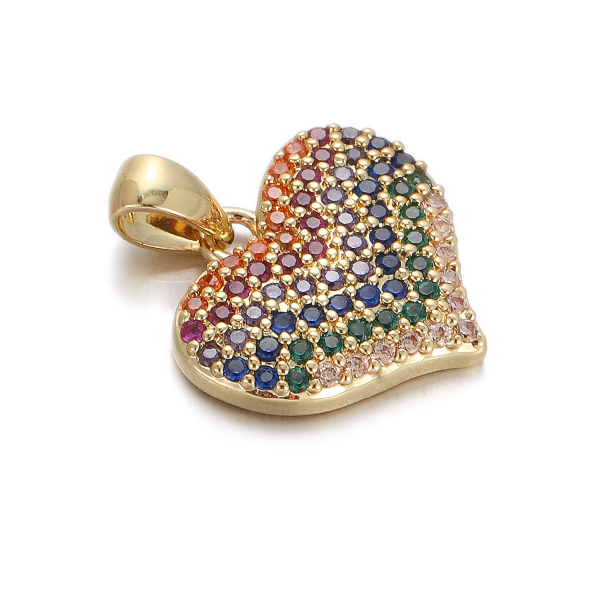2g Weight Pendant Jewelry Making Type Gold Plated Plating Material Zircon Inlay Material 1 Piece Quantity Casual, Daily Occasion Copper Material Heart Shape Pattern Women's Gender Simple Style Style 1 Piece Copper Zircon Gold Plated Heart Shape Pendant 20