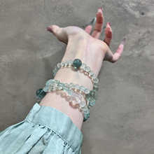 新款绿水晶仿绿萤石手链女款三圈手串饰品礼物送女友闺蜜转运小众