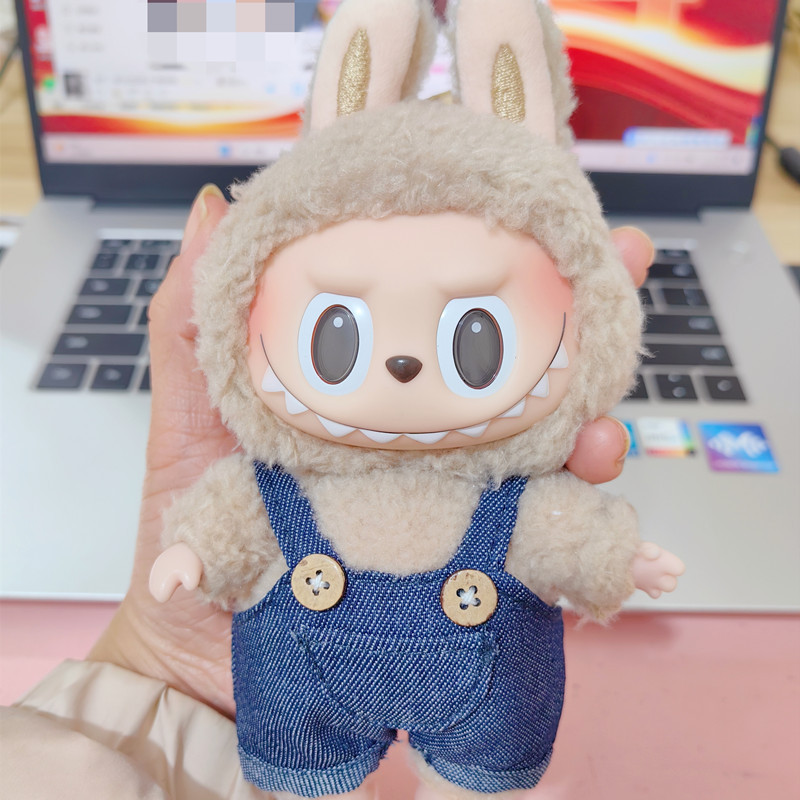 Labubu Ropa Accesorios 15cm trapo tela colgante muñeca ropa camiseta suspender pantalones traje [ropa para la venta solamente]