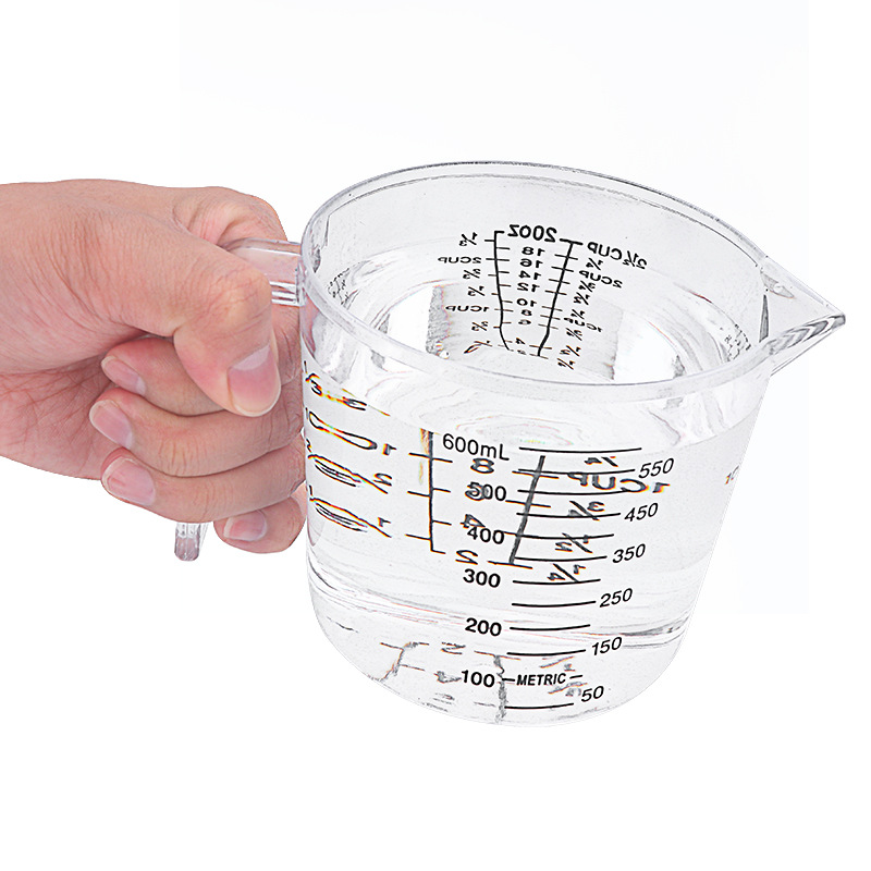 Herramientas para hornear de plástico transparente taza de medición PS taza de medición barril 150/300/600/1000ml Escala de cocina taza