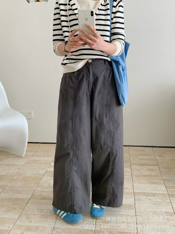 琪镌绘制早秋新款拖地西装阔腿裤欧货高腰女装百搭直筒裤休闲裤潮|undefined