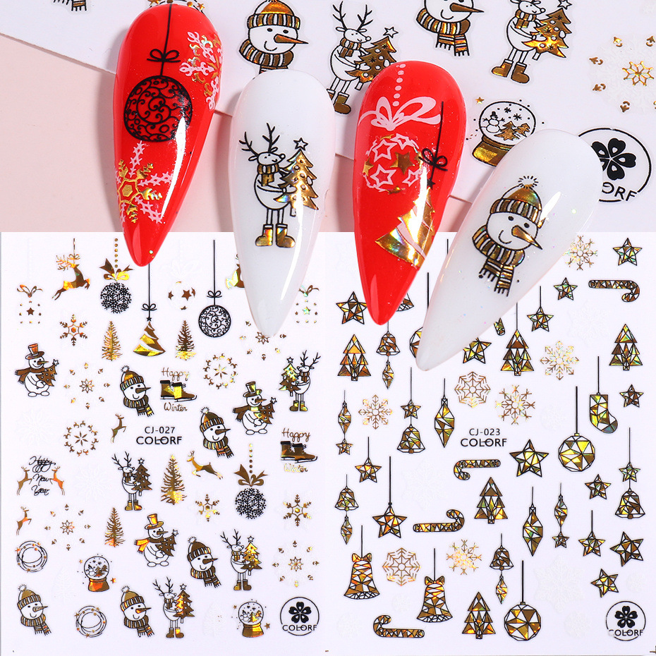 3g Weight Nail Patches Nail Supplies 1 Piece Quantity Santa Claus Pattern Simple Style Style Simple Style Santa Claus Paper Nail Patches 1 Piece 无