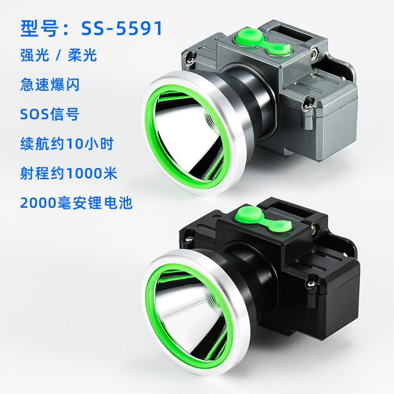 Faros LED de batería de litio de cabeza, faros de carga de larga duración, faros al aire libre, faros transfronterizos en el sudeste asiático