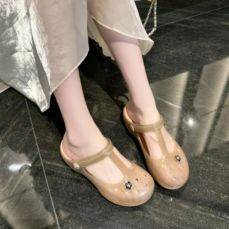 Authentic Patented Anti-Slip Clogs for Women, Summer Outdoor Wear, Non-Slip Thick-Soled Soft-Soled Sandals, Summer Jelly Shoes, Beach Shoes