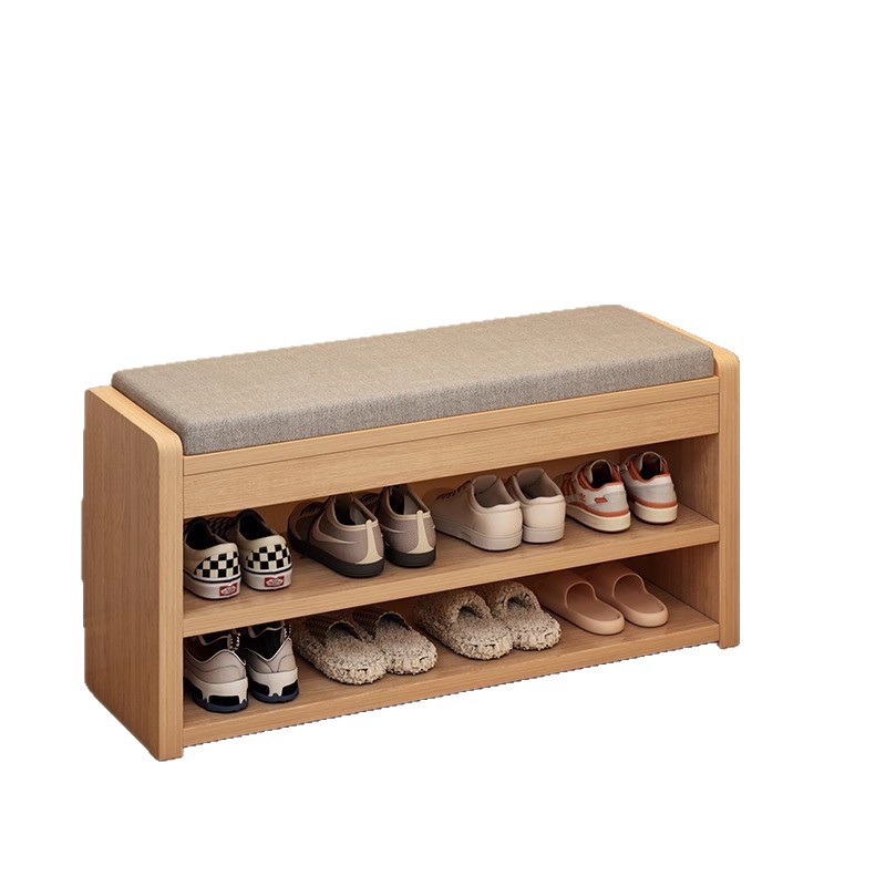 Banco para cambiar zapatos en la entrada, zapatero sencillo para el hogar con asiento integrado, banco largo y estrecho para la entrada, se puede usar como zapatero.