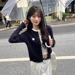 2025早秋新款高级感韩系麻花针织开衫外套女毛衣长袖百搭独特上衣