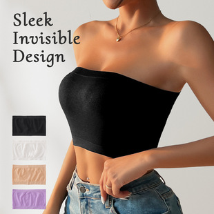 European and American Cross-border Strapless Strapless Women's Seamless Seamless Breathable Underwear Beautiful Back Anti-walking Light Wrapping Underwear