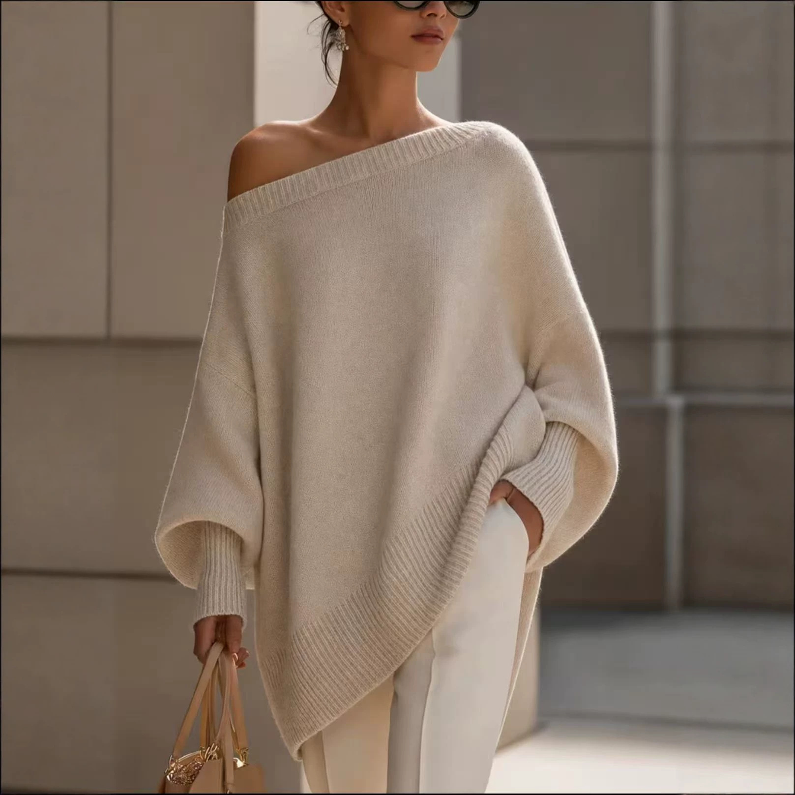 Amazon European and American Cross-Border 2026 Autumn/Winter Thick Pullover Knit Sweater for Women, Lazy Style Soft Loose Sweater for Women