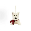 Scarf west highland dog pendant