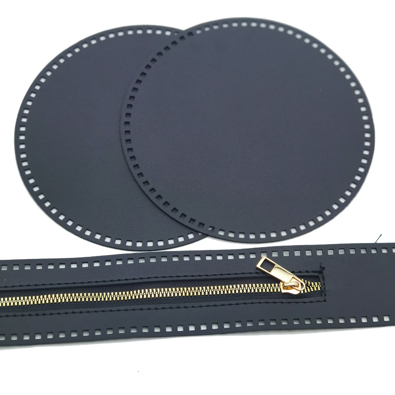 (블랙 라운드) 가죽 메쉬 3 피스 세트