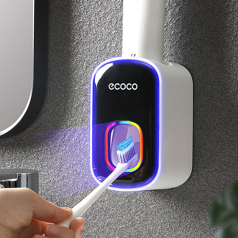 Ecoco全自動歯磨き粉セット壁掛け式歯ブラシホルダー穴なし歯磨き粉押出神器|undefined