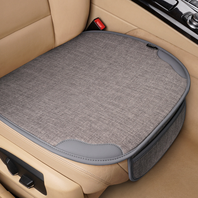 カーシートクッション オールシーズン対応 シングルシートクッション シングルバットクッション 車後部座席 3点セット リネン|undefined
