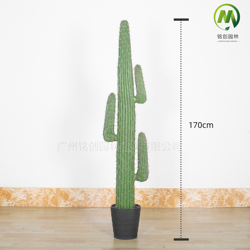 Planta tropical para paisajismo, columna de cactus de poliuretano, planta artificial grande en maceta, cactus de desierto, vara de medición decorativa. image 25