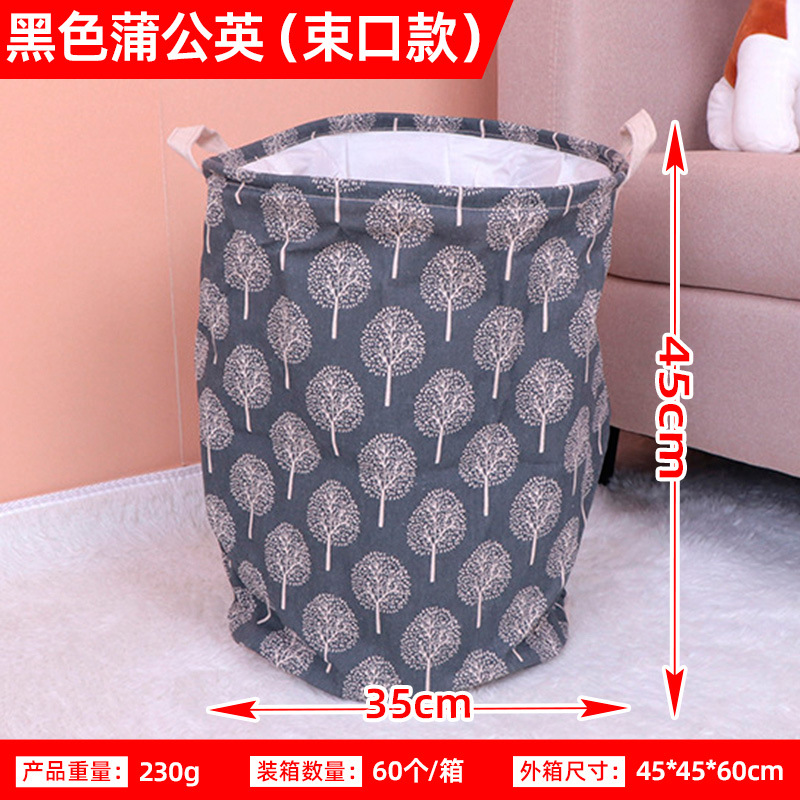 Algodón y lino tela con cordón canasta de lavandería fábrica hogar canasta de lavandería misceláneas Cubo de almacenamiento gran canasta de almacenamiento plegable