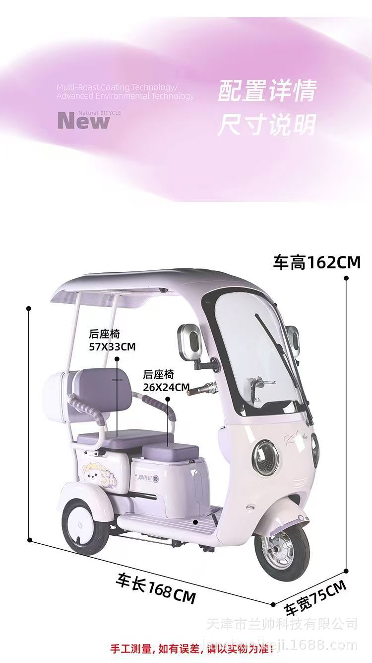 New National Standard Electric Tricycle with Canopy