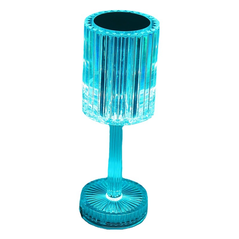 Lámpara de mesa decorativa, lámpara de cristal rosa, lámpara de ambiente, restaurante creativo, dormitorio, regalo romántico, luz nocturna con atenuación