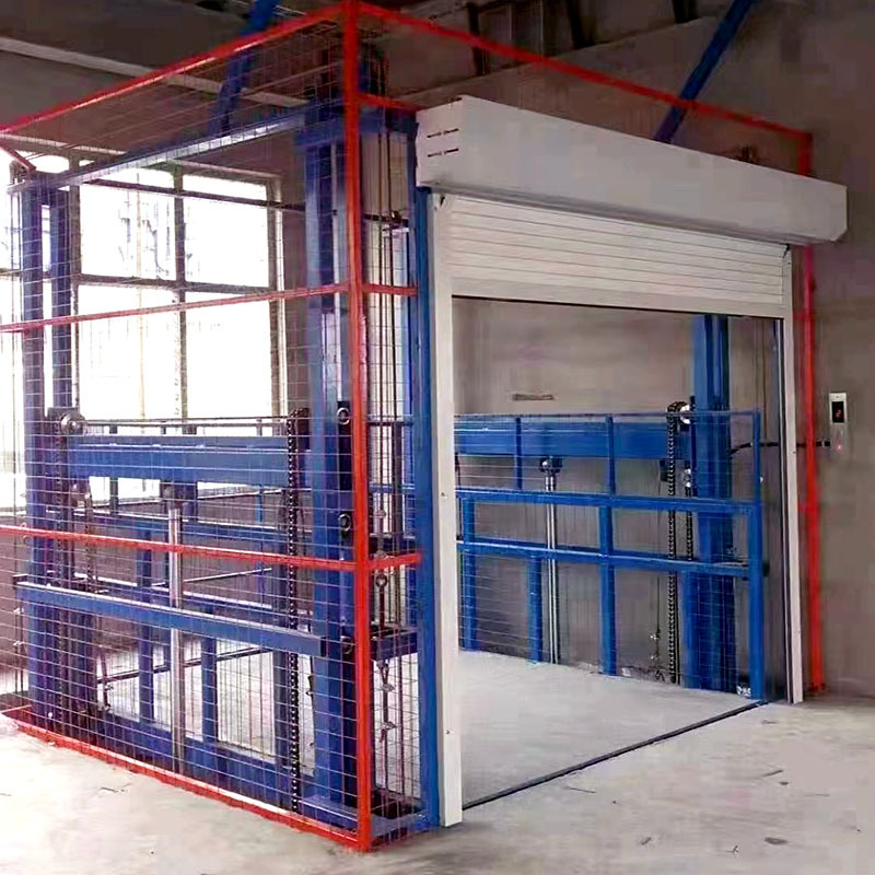 车间室外安装液压升降机固定导轨货梯厂房小型简易固定升降平台