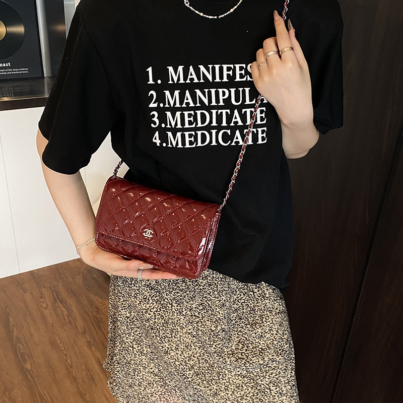 女士小香风单肩包2025新款菱格链条包时尚百搭女包小众洋气斜挎包|undefined