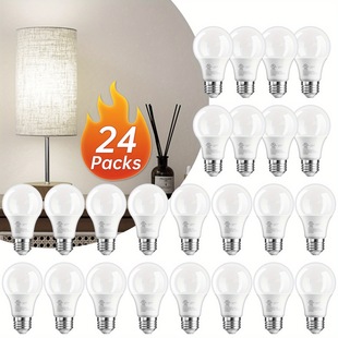 2025 New Cross-Border Dropshipping 12/24 Packs of 5000Ka19E26 Led Bulbs Bright White 60 Watts Led