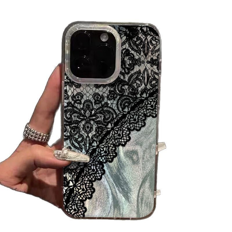 春夏向け高級レース iPhone17promax対応 耐衝撃 iPhone16proins 大きめ開口部 フェザーシルク風 大人気|undefined