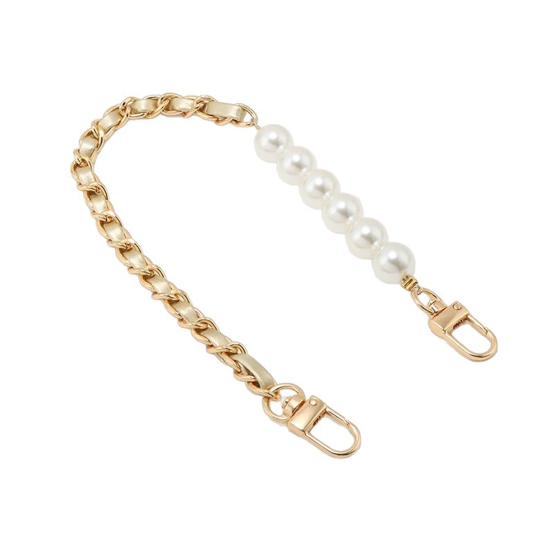 Alta calidad, pequeña fragancia, perla, cadena portátil, bolsa de cuero de metal, colgante, colgante, camioneta, muñeca, funda para teléfono móvil, cordón