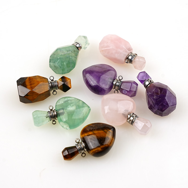 natural stone, Crystal Material Simple Style Geometric Heart Shape Natural Stone Crystal Pendant Home Fragrance