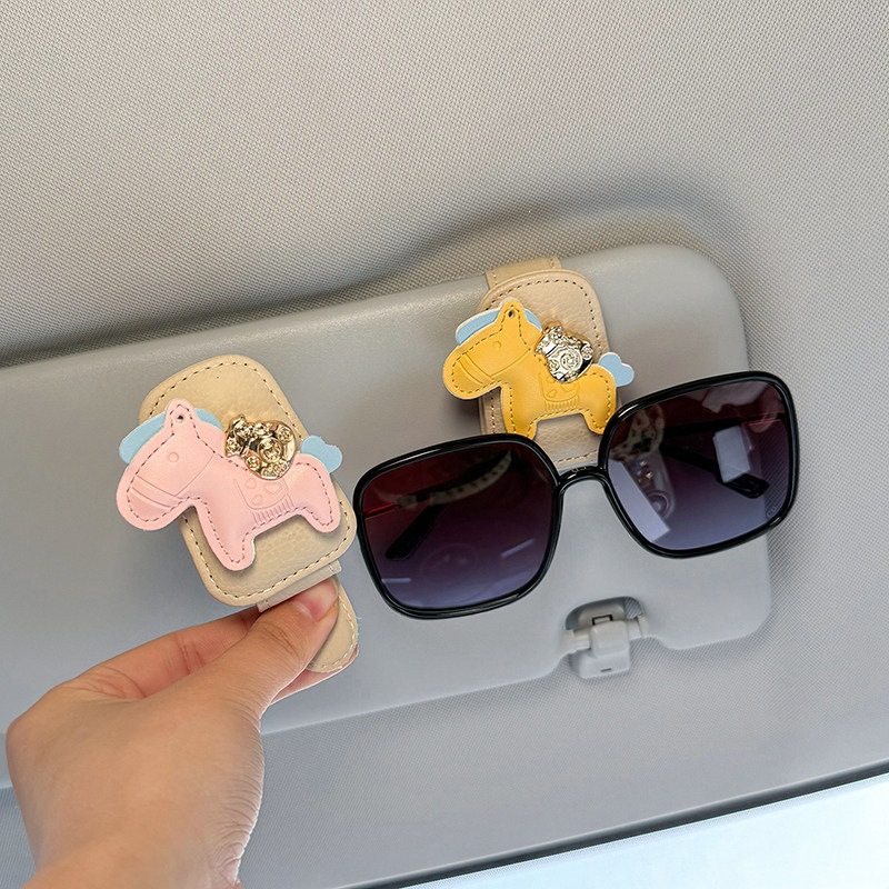 2026 New Model "Money Comes Quickly" Car Glasses Clip, Car Sun Visor Sunglasses Storage, In-Car Glasses Holder for Women