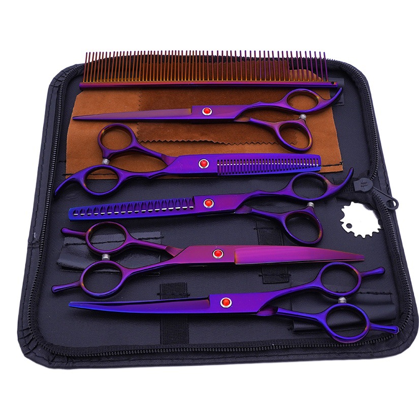 Fábrica al por mayor de acero inoxidable tijeras para mascotas tijeras profesionales de corte de pelo para mascotas tijeras de diente fino tijeras de corte de pelo de peluche