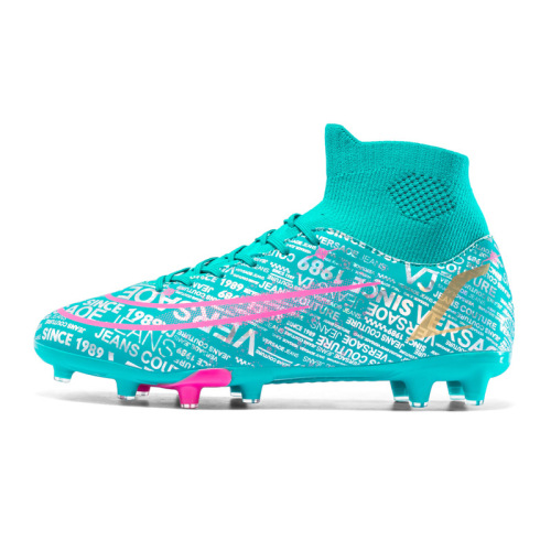 Cross-border high-top football shoes for boys and girls tf broken nails adult turf foot high school training students training shoes wholesale