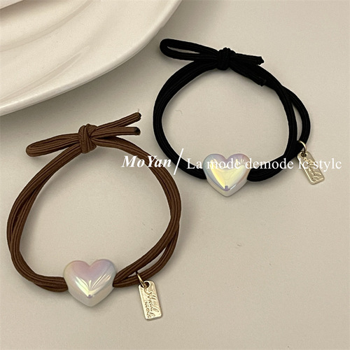 Korean version of Dongdaemun Super Fairy Love Pearl Hair Strap for Female Internet Celebrity Girls Hair Rope, Simple and Doesn’t Hurt Hair, Hair Tie Rubber Band
